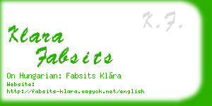 klara fabsits business card